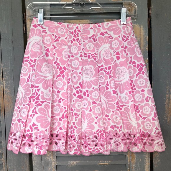 Lilly Pulitzer Girl's White Label Pleated Skirt 10 - Picture 1 of 10